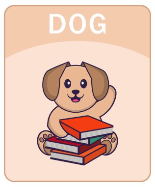 Tatlı köpek çizgi film karakterli alfabe bellek kartı.