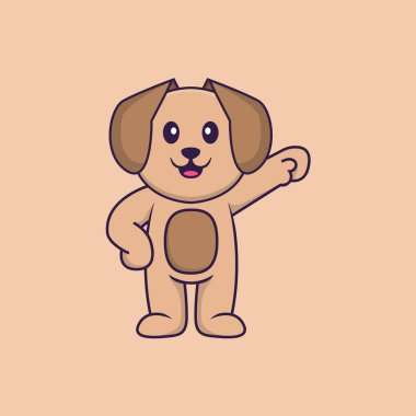 Şirin köpek çizgi film karakter vektör çizimi.