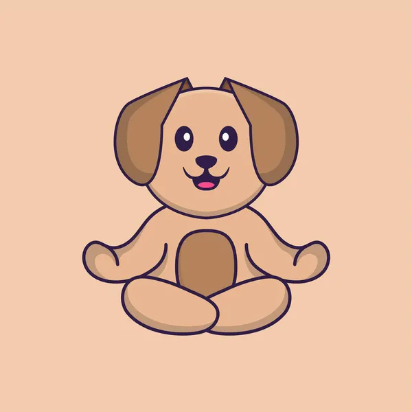 Χαριτωμένο Σκυλί Κινούμενα Σχέδια Χαρακτήρα Διανυσματική Απεικόνιση — Διανυσματικό Αρχείο