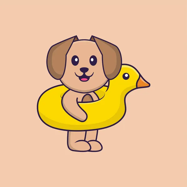 Cão Bonito Desenho Animado Personagem Vetor Ilustração — Vetor de Stock