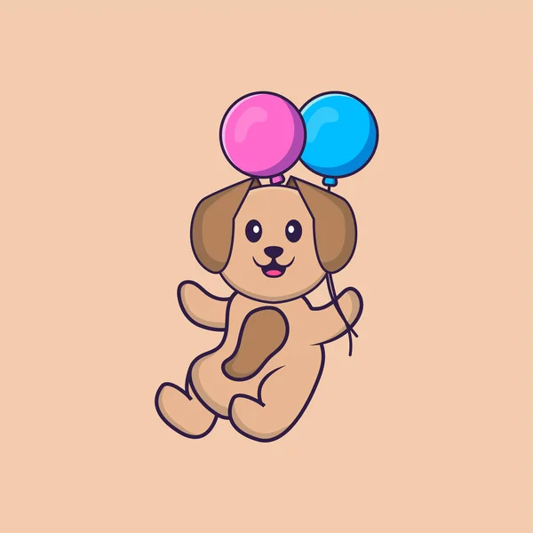 Cute Dog Cartoon Character Vector Illustration — Stock Vector