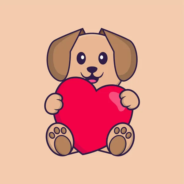 Cute Dog Cartoon Character Vector Illustration — Stock Vector