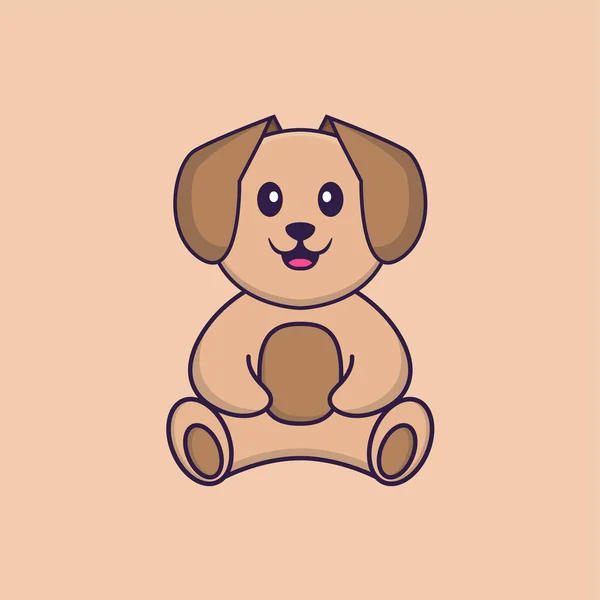 Leuke Hond Cartoon Karakter Vector Illustratie — Stockvector
