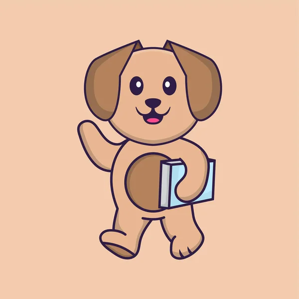 Lindo Perro Dibujos Animados Personaje Vector Ilustración — Archivo Imágenes Vectoriales