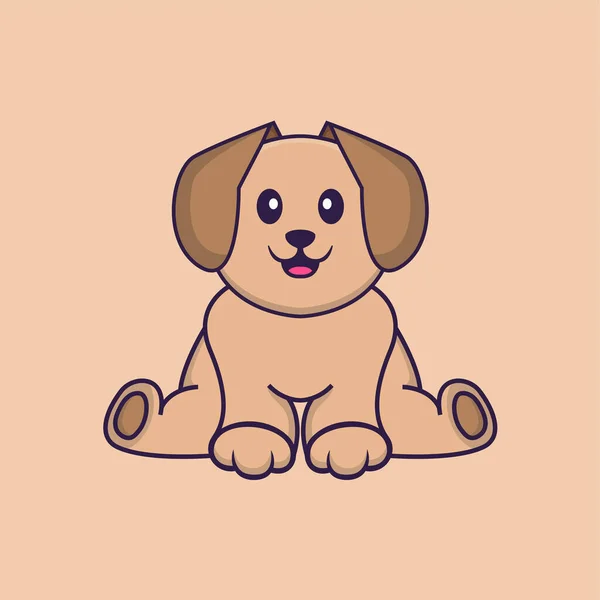 Χαριτωμένο Σκυλί Κινούμενα Σχέδια Χαρακτήρα Διανυσματική Απεικόνιση — Διανυσματικό Αρχείο