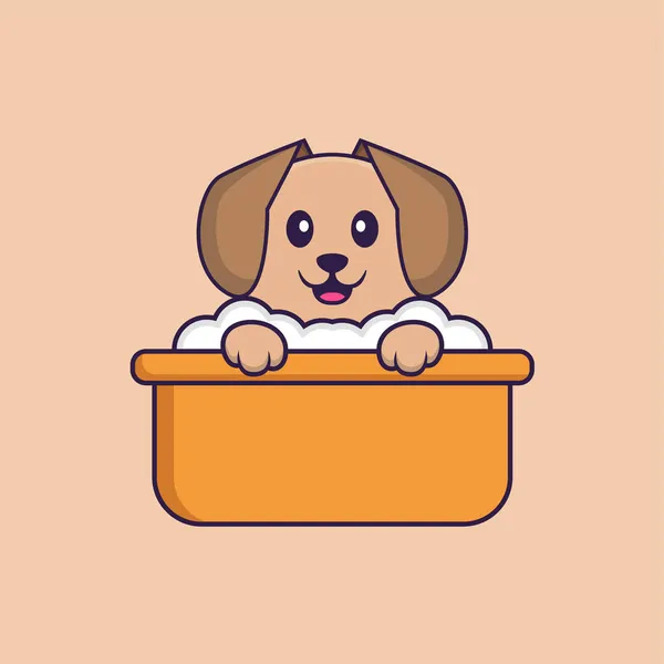 Netter Hund Zeichentrickfigur Vektor Illustration — Stockvektor