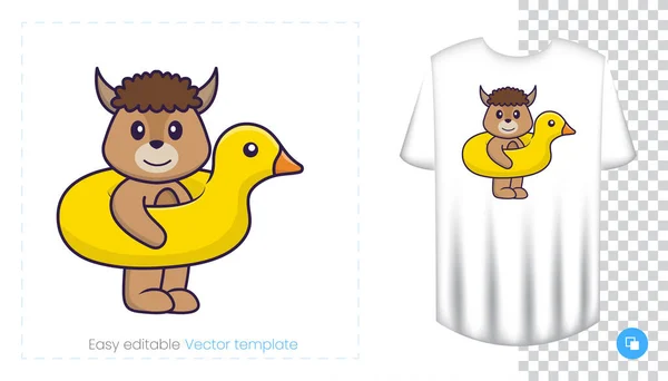 Lindo Personaje Oveja Huellas Camisetas Sudaderas Fundas Para Teléfonos Móviles — Vector de stock