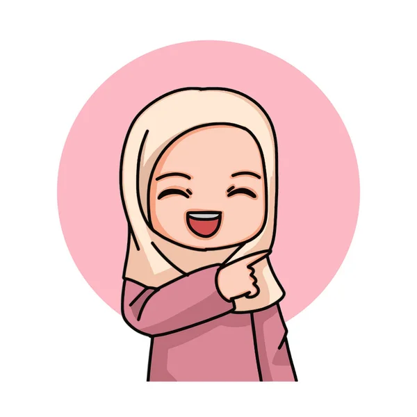 Illustration Muslim Kid Girl Wearing Hijab — ストックベクタ