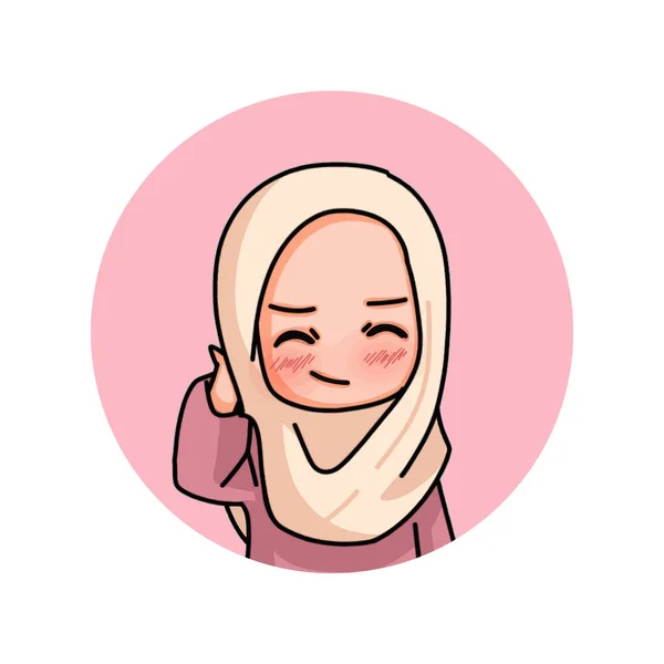 Illustration Muslim Kid Girl Wearing Hijab — Vettoriale Stock