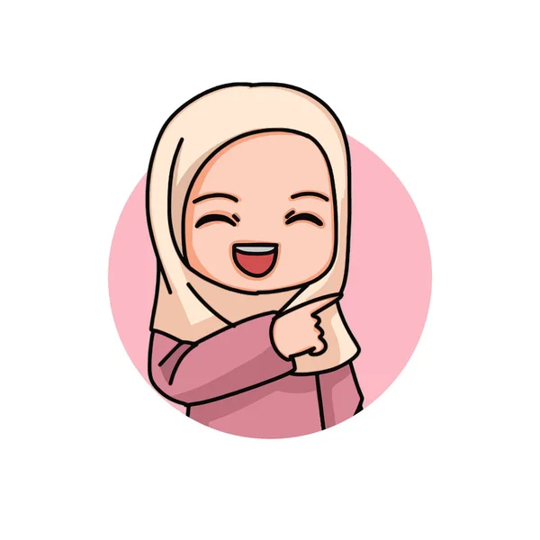 Illustration Muslim Kid Girl Wearing Hijab — ストックベクタ