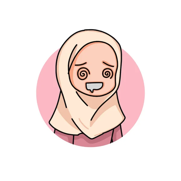 Illusztráció Egy Muszlim Kid Girl Viselő Hidzsáb — Stock Vector