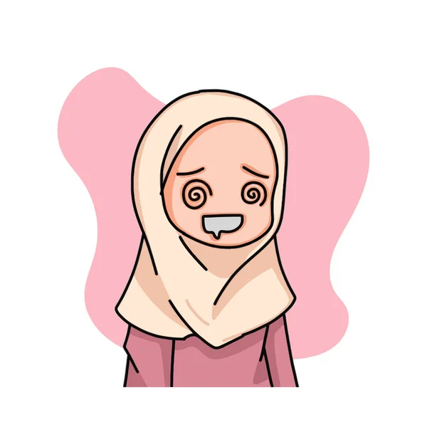 Illustration Muslim Kid Girl Wearing Hijab — Vettoriale Stock