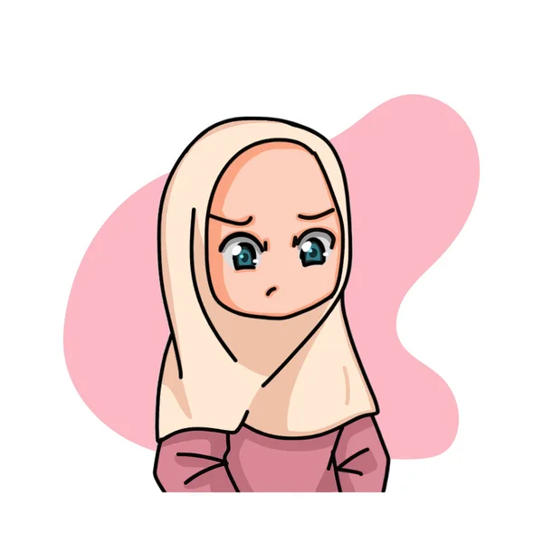 Illustration Muslim Kid Girl Wearing Hijab — Stock vektor