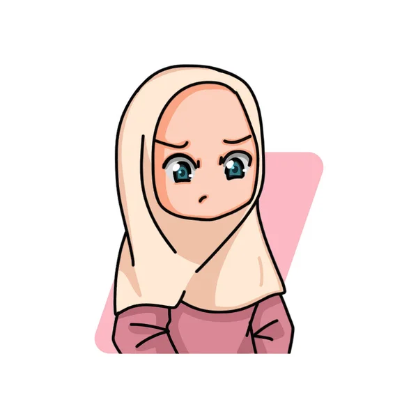 Иллюстрация Мусульманской Девочки Хиджабе — стоковый вектор
