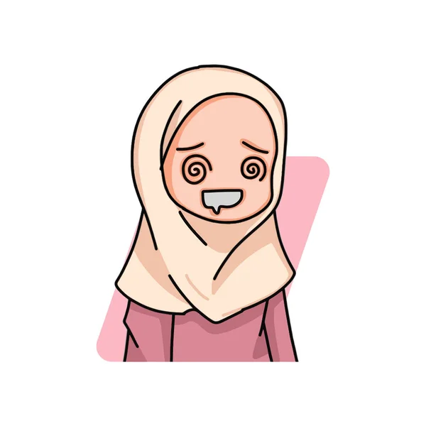 Illustration Muslim Kid Girl Wearing Hijab — ストックベクタ