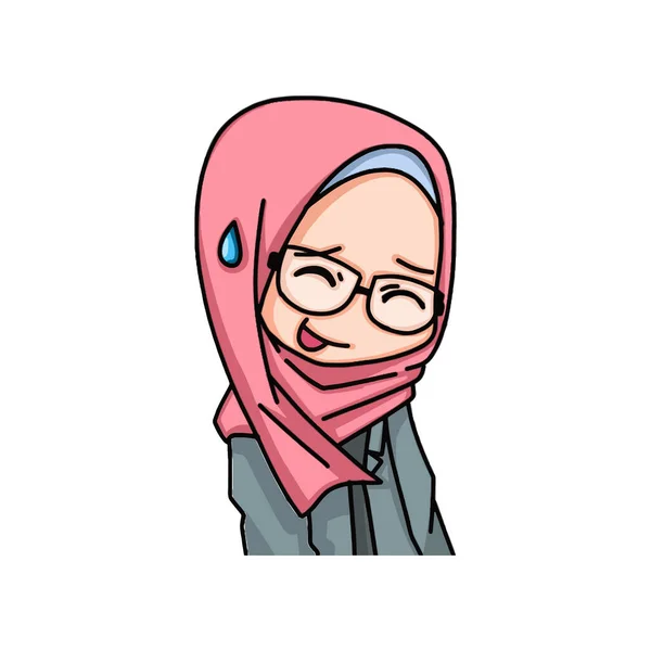 Beautiful Muslim Women Wearing Hijab Illustration Vector — ストックベクタ