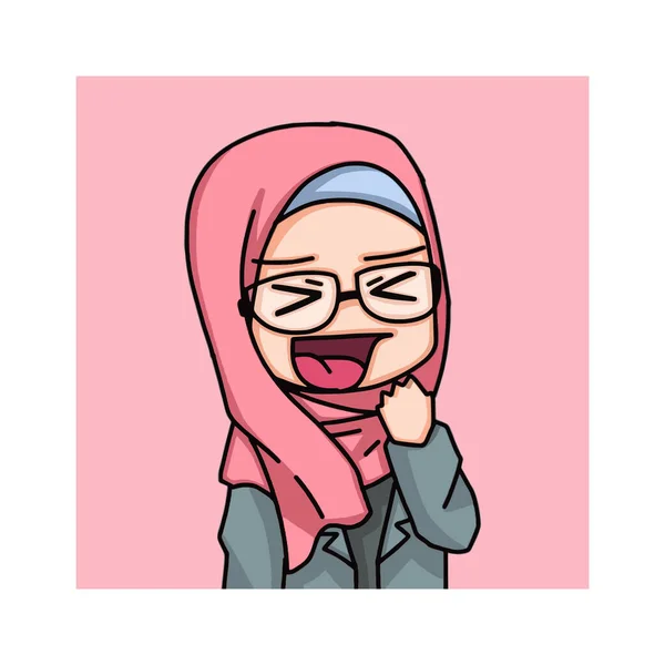 Wanita Muslim Cantik Mengenakan Ilustrasi Jilbab Vektor - Stok Vektor