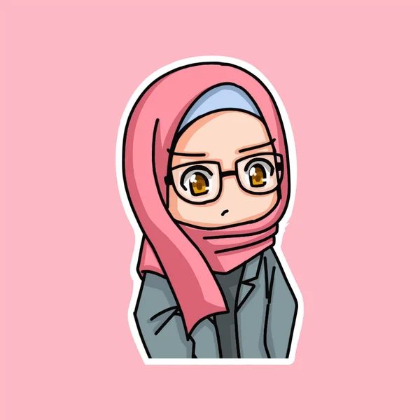 Vackra Muslimska Kvinnor Bär Hijab Illustration Vektor — Stock vektor