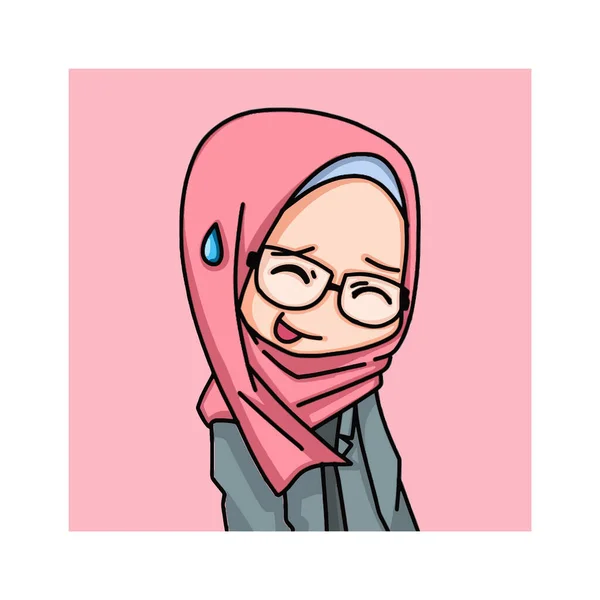 Vackra Muslimska Kvinnor Bär Hijab Illustration Vektor — Stock vektor