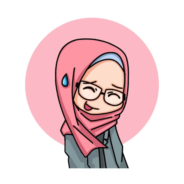 Beautiful Muslim Women Wearing Hijab Illustration Vector — Stok Vektör