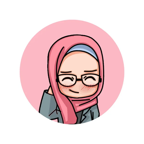 漂亮的穆斯林妇女戴着头巾插图 — 图库矢量图片