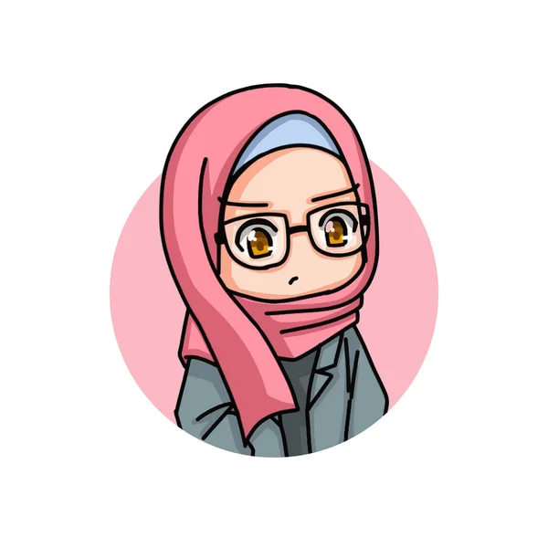 Beautiful Muslim Women Wearing Hijab Illustration Vector — ストックベクタ