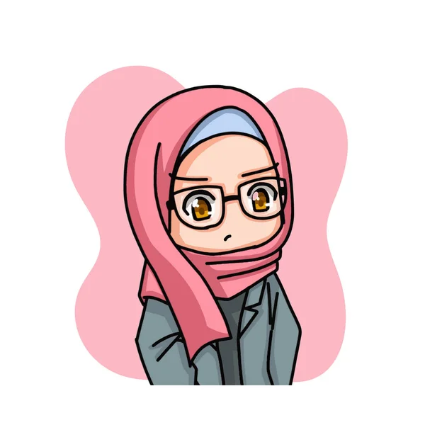 Beautiful Muslim Women Wearing Hijab Illustration Vector - Stok Vektor