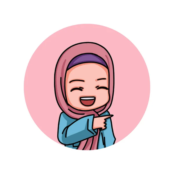 Illustration Female Character Wearing Hijab Vector Illustration — ストックベクタ