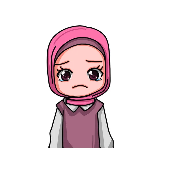 Niedliche Weibliche Muslimische Figur Vektorillustration — Stockvektor