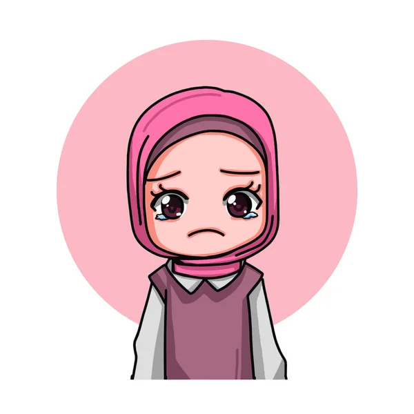 Cute Female Muslim Character Vector Illustration — 스톡 벡터