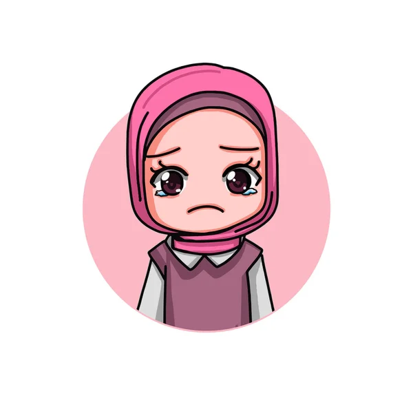 Cute Female Muslim Character Vector Illustration — ストックベクタ