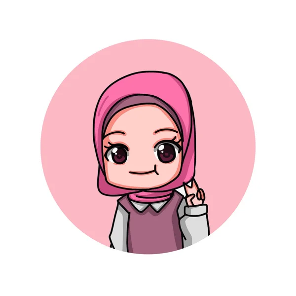 Cute Female Muslim Character Vector Illustration — Stockvektor