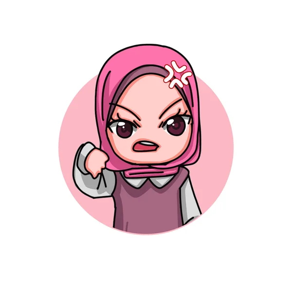 Cute Female Muslim Character Vector Illustration — Stock Vector