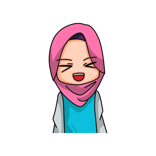 Cute Female Muslim Character Vector Illustration — Stock Vector