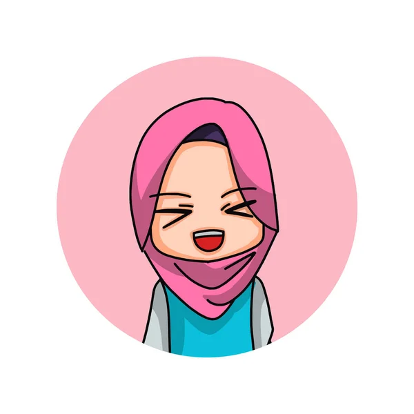 Cute Female Muslim Character Vector Illustration —  Vetores de Stock