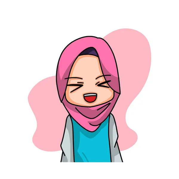Cute Female Muslim Character Vector Illustration — Wektor stockowy