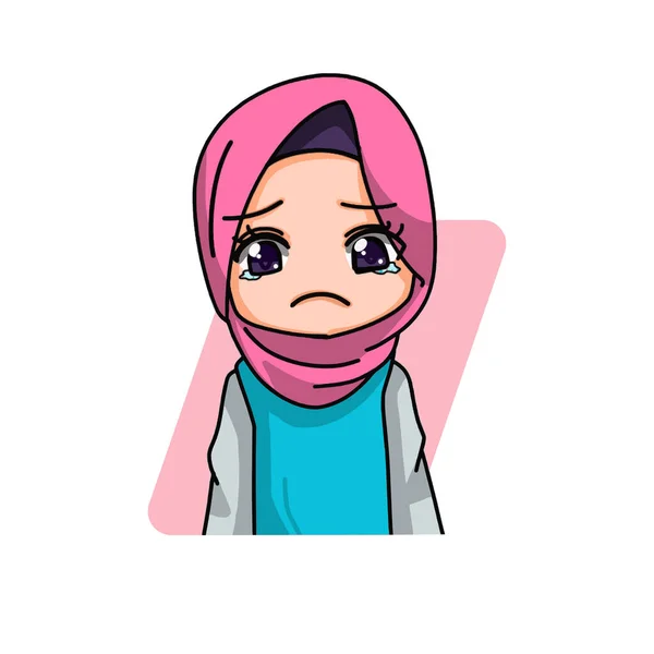 Cute Female Muslim Character Vector Illustration — Vetor de Stock