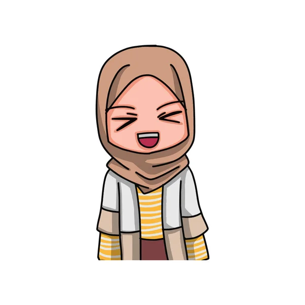Aranyos Női Muszlim Karakter Vektorillusztráció — Stock Vector