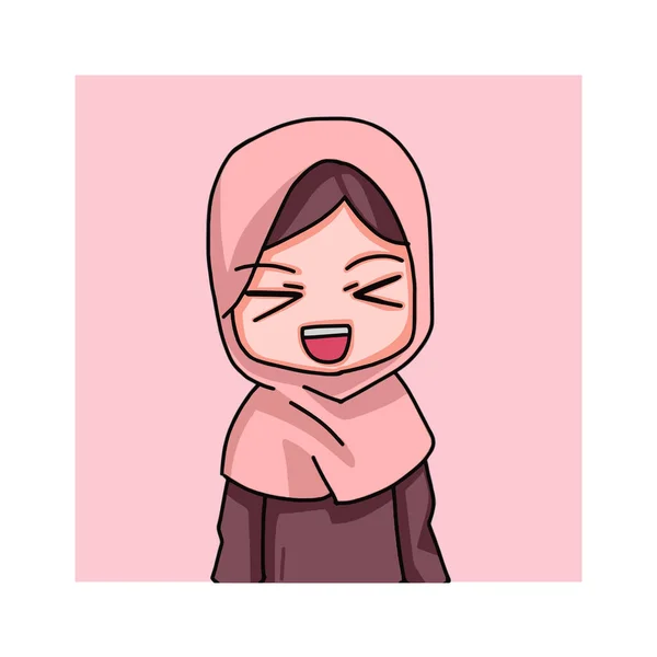 Cute Female Muslim Character Vector Illustration — Stock vektor
