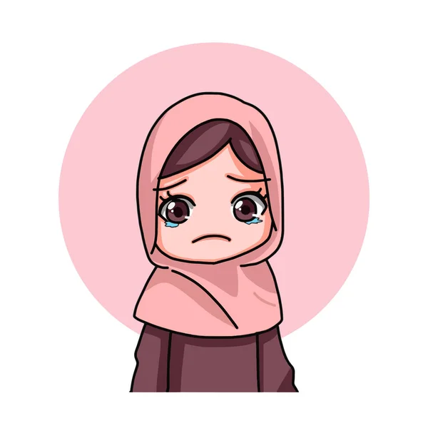 Cute Female Muslim Character Vector Illustration — Stock vektor