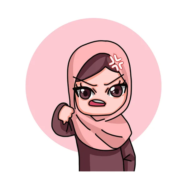 Cute Female Muslim Character Vector Illustration — Vettoriale Stock