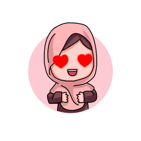 Cute Female Muslim Character Vector Illustration — Stockvektor