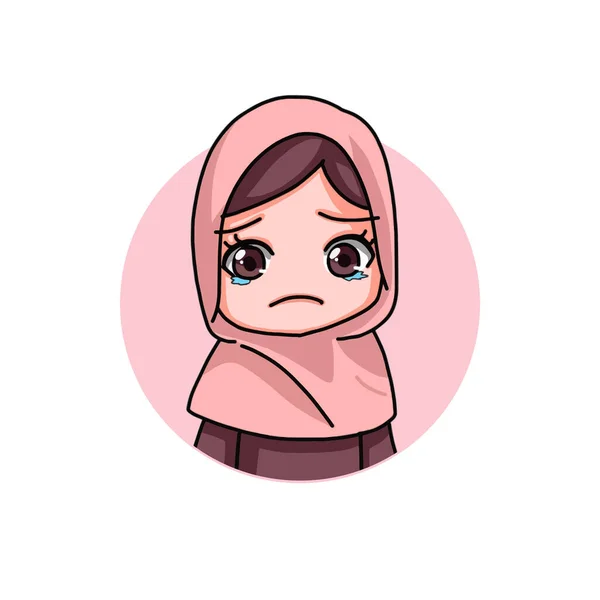 Cute Female Muslim Character Vector Illustration — ストックベクタ