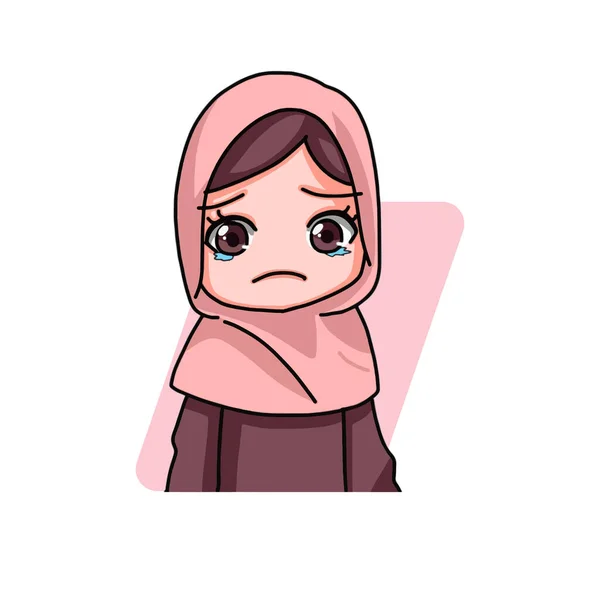 Cute Female Muslim Character Vector Illustration — Stock Vector