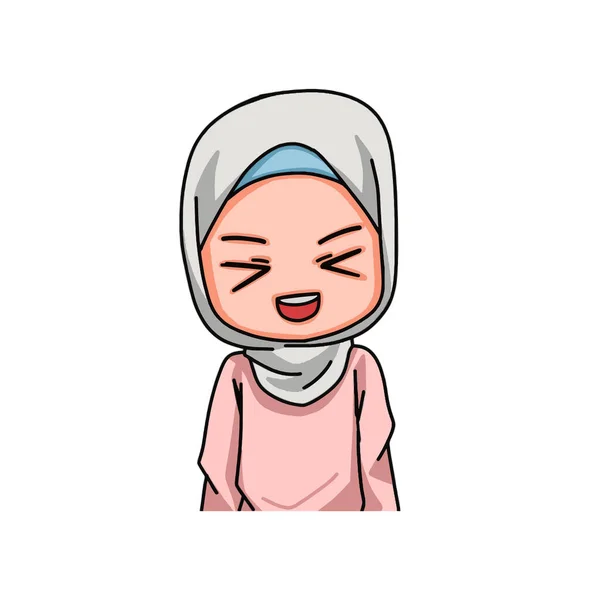 Cute Female Muslim Character Vector Illustration — Wektor stockowy