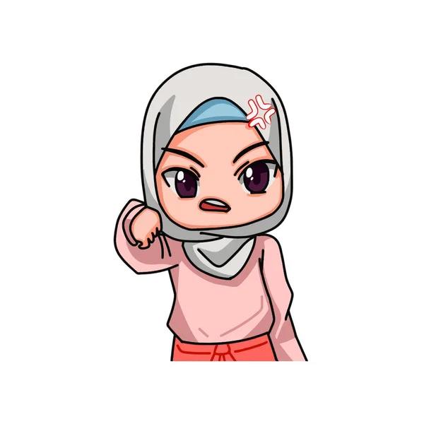 Cute Female Muslim Character Vector Illustration — Stockvektor