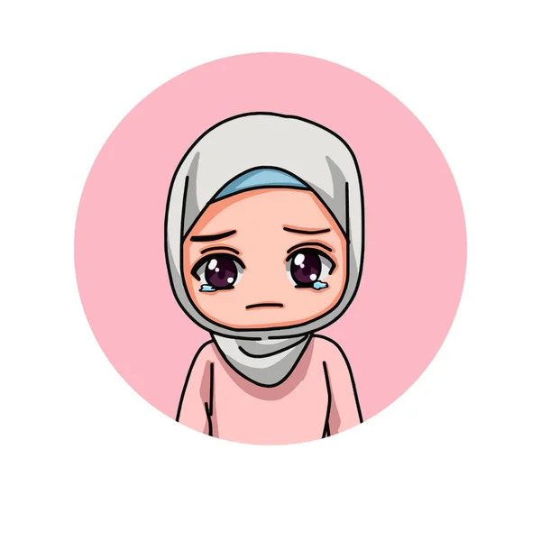 Cute Female Muslim Character Vector Illustration — Vetor de Stock