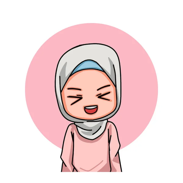 Cute Female Muslim Character Vector Illustration — Stockvektor