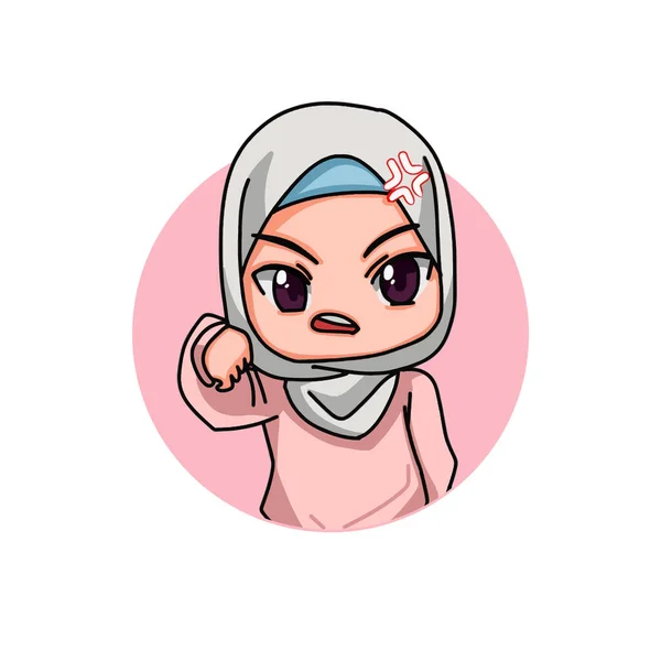 Cute Female Muslim Character Vector Illustration — Archivo Imágenes Vectoriales