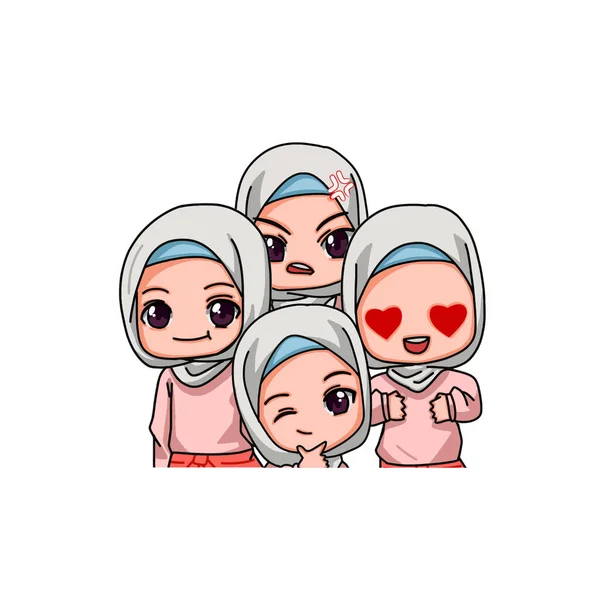 Personagem Muçulmana Feminina Bonita Ilustração Vetorial —  Vetores de Stock